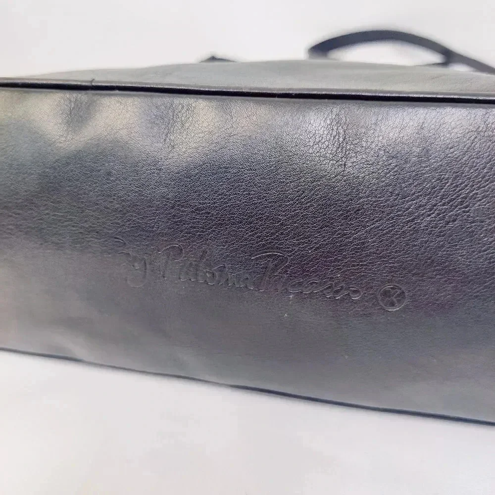 Paloma Picasso vintage black leather shoulder bag